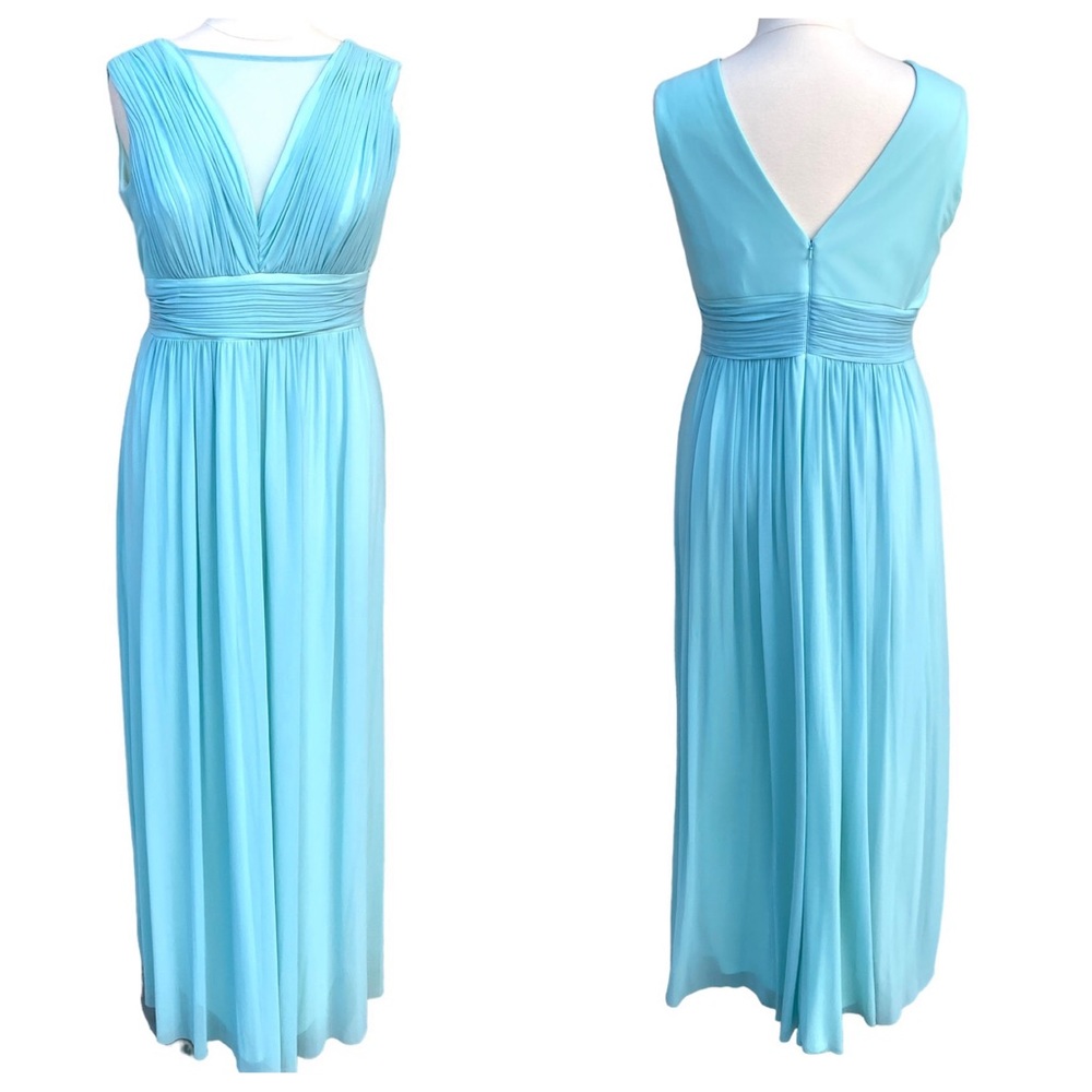 MARINA green gown maxi dress full length floor mesh plus size 16W ballgown prom